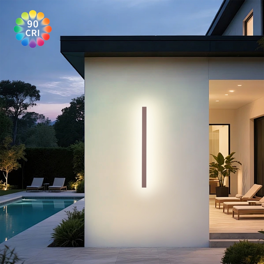 Brilagi - LED Outdoor Wall Light LINEAR LED/22W/230V 3000K IP65 100 cm Brown CRI 90