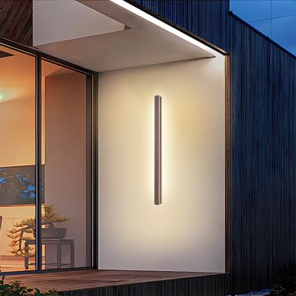 Brilagi - LED Outdoor Wall Light LINEAR LED/22W/230V 3000K IP65 100 cm Brown CRI 90