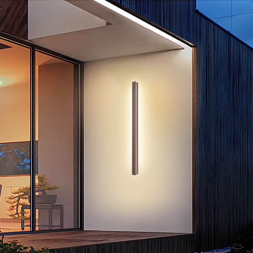 Brilagi - LED Outdoor Wall Light LINEAR LED/22W/230V 3000K IP65 100 cm Brown CRI 90