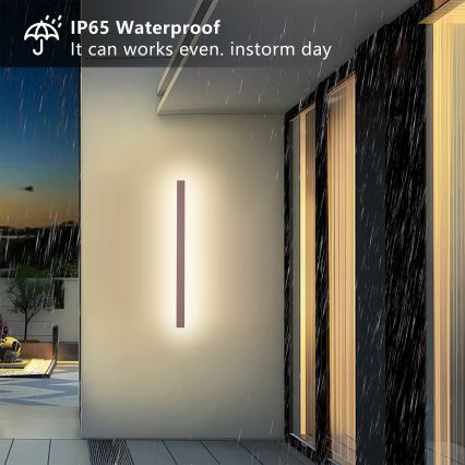 Brilagi - LED Outdoor Wall Light LINEAR LED/22W/230V 3000K IP65 100 cm Brown CRI 90