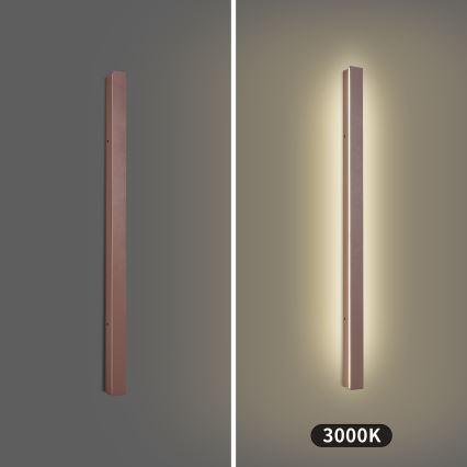 Brilagi - LED Outdoor Wall Light LINEAR LED/22W/230V 3000K IP65 100 cm Brown CRI 90