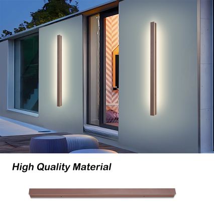 Brilagi - LED Outdoor Wall Light LINEAR LED/22W/230V 3000K IP65 100 cm Brown CRI 90