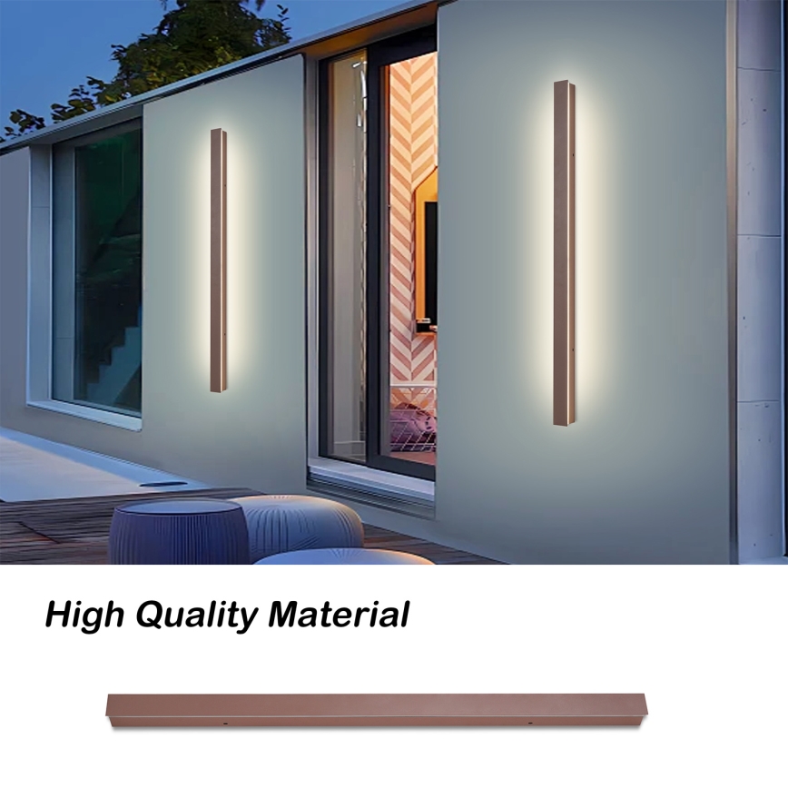 Brilagi - LED Outdoor Wall Light LINEAR LED/22W/230V 3000K IP65 100 cm Brown CRI 90