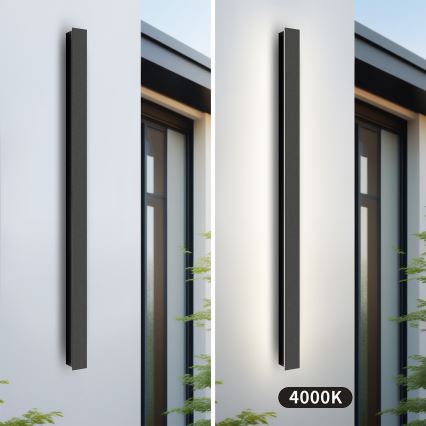 Brilagi - LINEAR LED Outdoor Wall Light/22W/230V/4000K/IP65/100 cm/Black/CRI 90