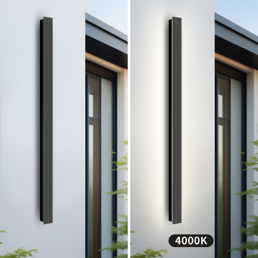 Brilagi - LINEAR LED Outdoor Wall Light/22W/230V/4000K/IP65/100 cm/Black/CRI 90