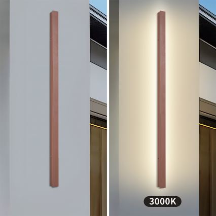 Brilagi - LINEAR LED Outdoor Wall Light, 32W, 230V, 3000K, IP65, 140 cm, Brown, CRI 90
