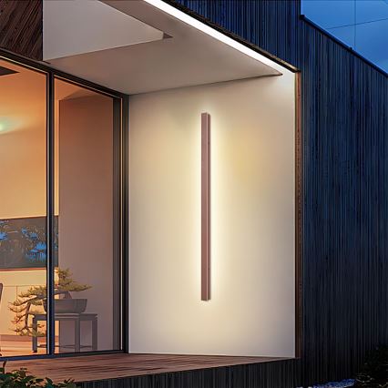 Brilagi - LINEAR LED Outdoor Wall Light, 32W, 230V, 3000K, IP65, 140 cm, Brown, CRI 90