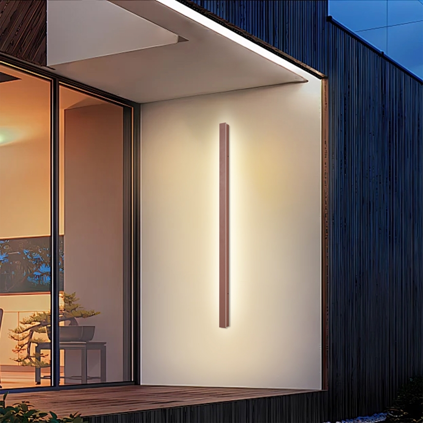 Brilagi - LINEAR LED Outdoor Wall Light, 32W, 230V, 3000K, IP65, 140 cm, Brown, CRI 90
