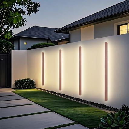 Brilagi - LINEAR LED Outdoor Wall Light, 32W, 230V, 3000K, IP65, 140 cm, Brown, CRI 90