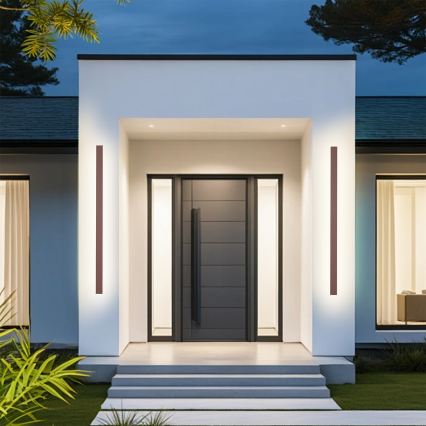 Brilagi - LINEAR LED Outdoor Wall Light, 32W, 230V, 3000K, IP65, 140 cm, Brown, CRI 90