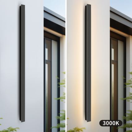 Brilagi - LINEAR LED Outdoor Wall Light LED/32W/230V 3000K IP65 140 cm Black CRI 90