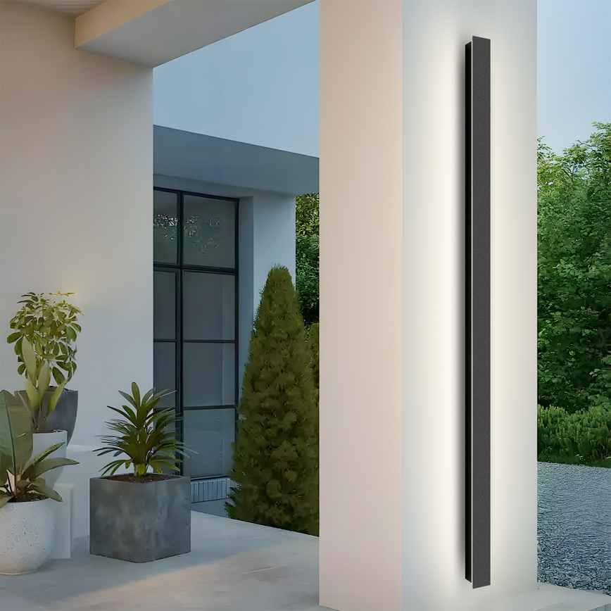 Brilagi - LINEAR LED Outdoor Wall Light LED/32W/230V 3000K IP65 140 cm Black CRI 90