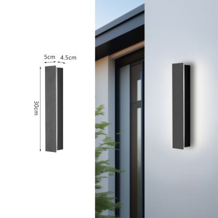 Brilagi - LED Outdoor Wall Light LINEAR LED/8W/230V 3000K IP65 30 cm Anthracite CRI 90
