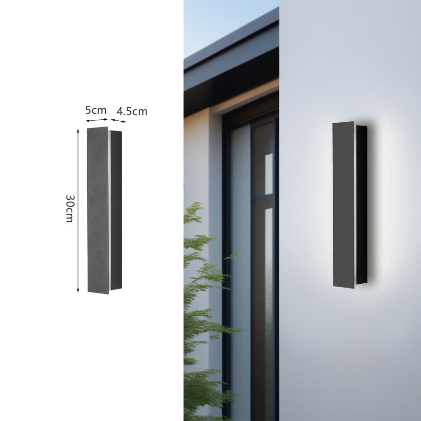 Brilagi - LED Outdoor Wall Light LINEAR LED/8W/230V 3000K IP65 30 cm Anthracite CRI 90