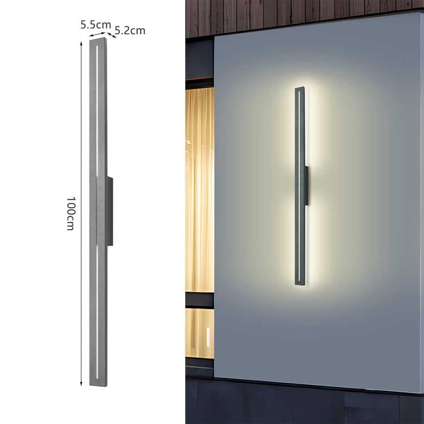 Brilagi - LINEO LED Outdoor Wall Light 24W/230V 4000K IP65 100 cm Anthracite