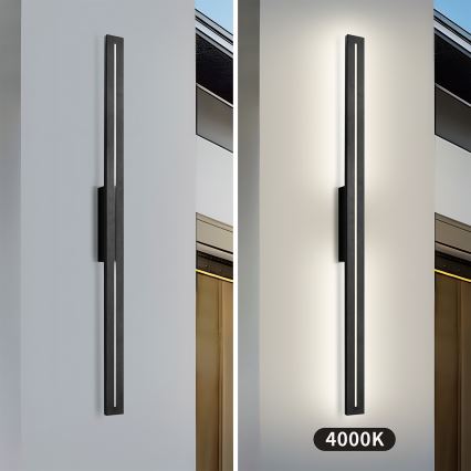 Brilagi - LINEO LED Outdoor Wall Light, 24 W, 230 V, 4000 K, IP65, 100 cm, Black, CRI 90