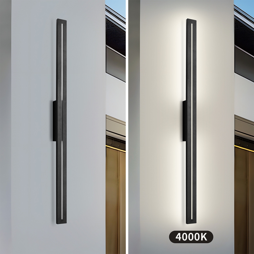 Brilagi - LINEO LED Outdoor Wall Light, 24 W, 230 V, 4000 K, IP65, 100 cm, Black, CRI 90
