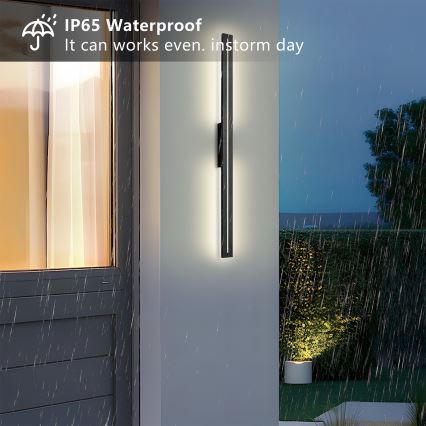 Brilagi - LINEO LED Outdoor Wall Light, 24 W, 230 V, 4000 K, IP65, 100 cm, Black, CRI 90