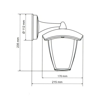 Brilagi - LED Outdoor wall light LUNA 1xE27/60W/230V IP44