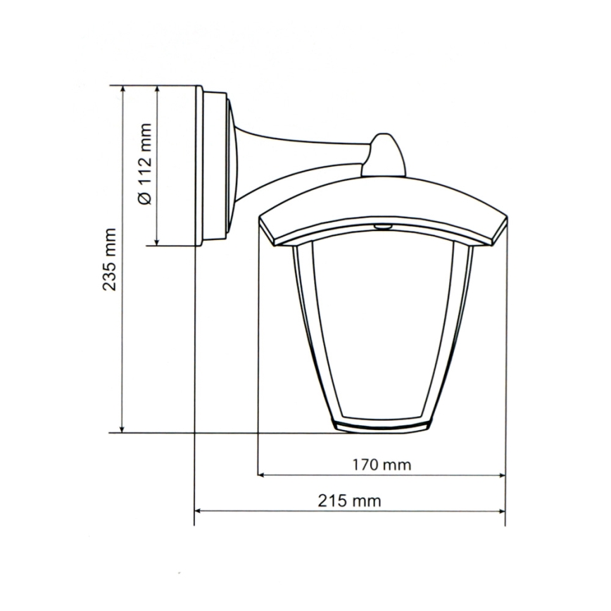 Brilagi - LED Outdoor wall light LUNA 1xE27/60W/230V IP44