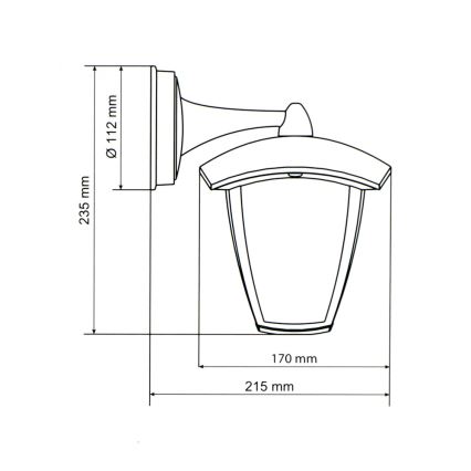 Brilagi - LED Outdoor wall light LUNA 1xE27/60W/230V IP44