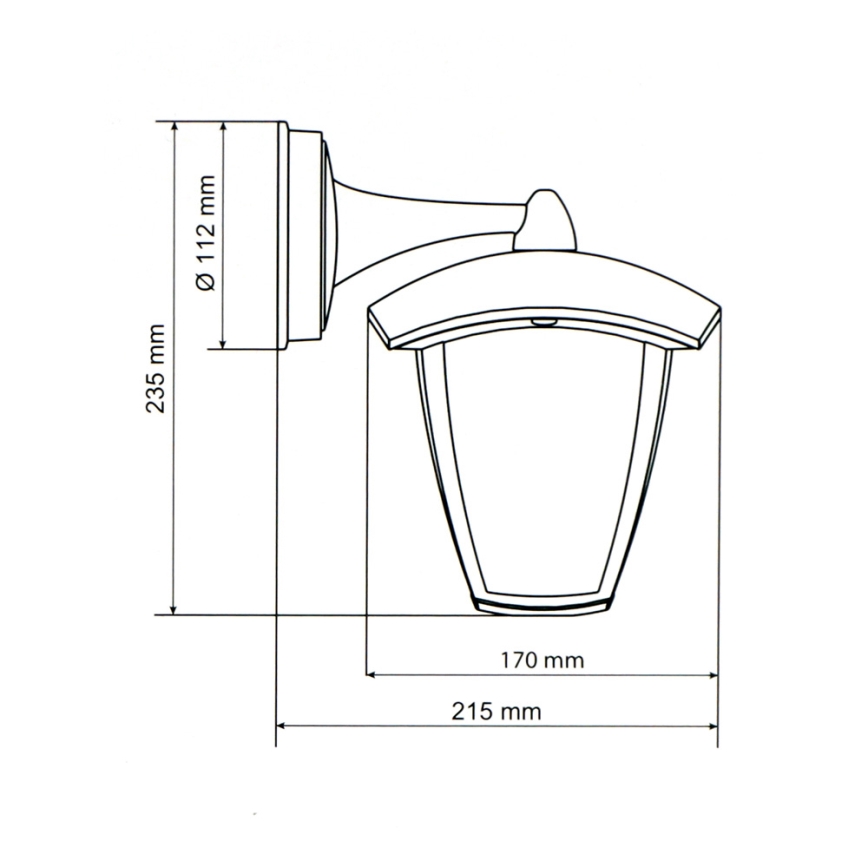 Brilagi - LED Outdoor wall light LUNA 1xE27/60W/230V IP44