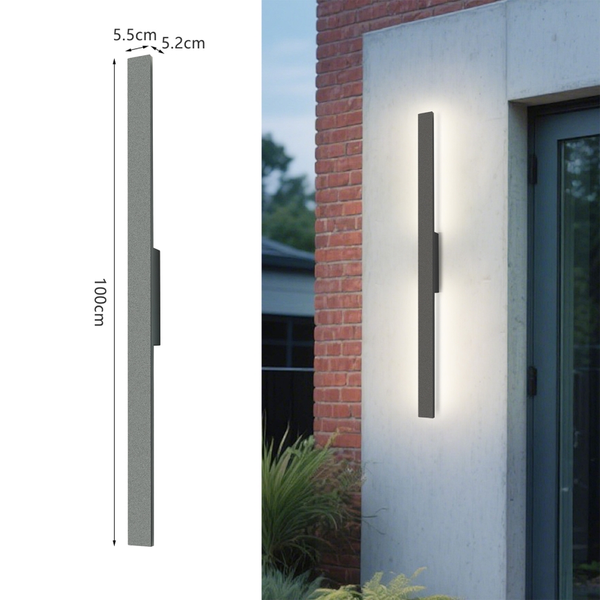 Brilagi - LUNA LED Outdoor Wall Light LED/24W/230V 3000K IP65 100 cm Anthracite CRI 90