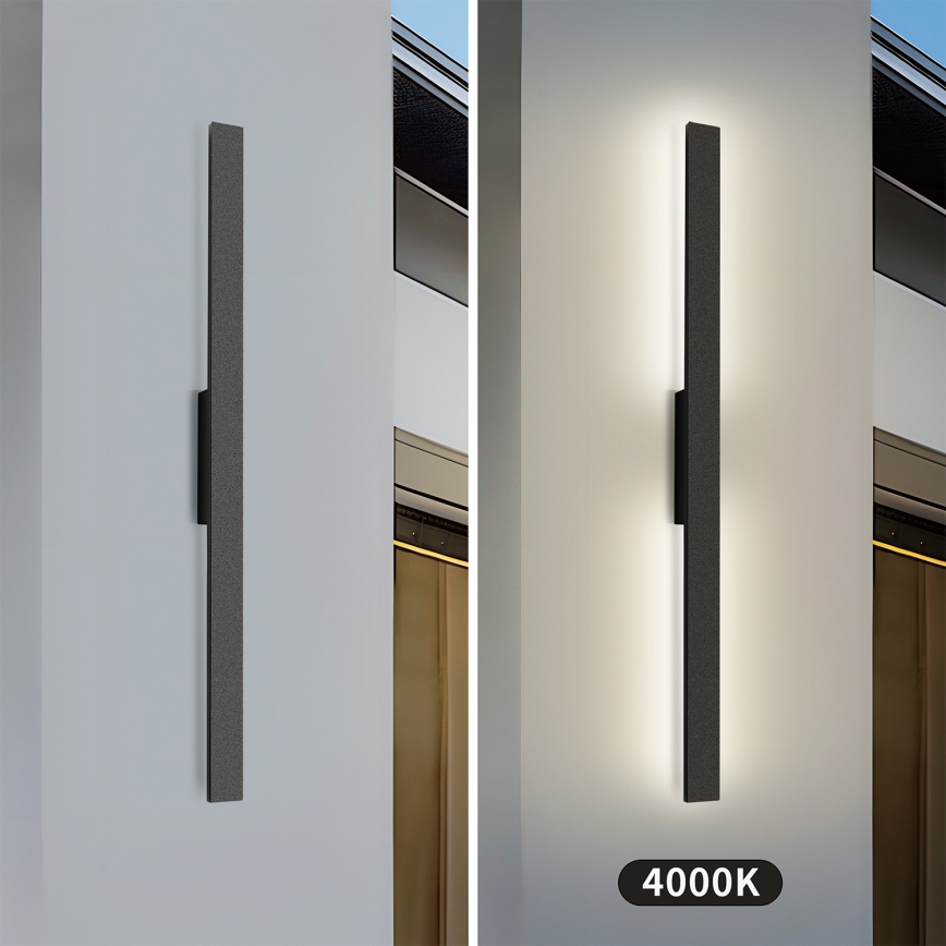 Brilagi - LUNA LED Outdoor Wall Light, 24W, 230V, 4000K, IP65, 100 cm, Black, CRI 90