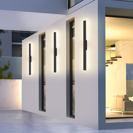 Brilagi - LUNA LED Outdoor Wall Light, 24W, 230V, 4000K, IP65, 100 cm, Black, CRI 90