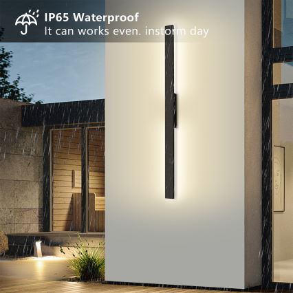Brilagi - LUNA LED Outdoor Wall Light, 24W, 230V, 4000K, IP65, 100 cm, Black, CRI 90