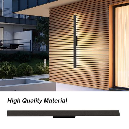 Brilagi - LUNA LED Outdoor Wall Light, 24W, 230V, 4000K, IP65, 100 cm, Black, CRI 90