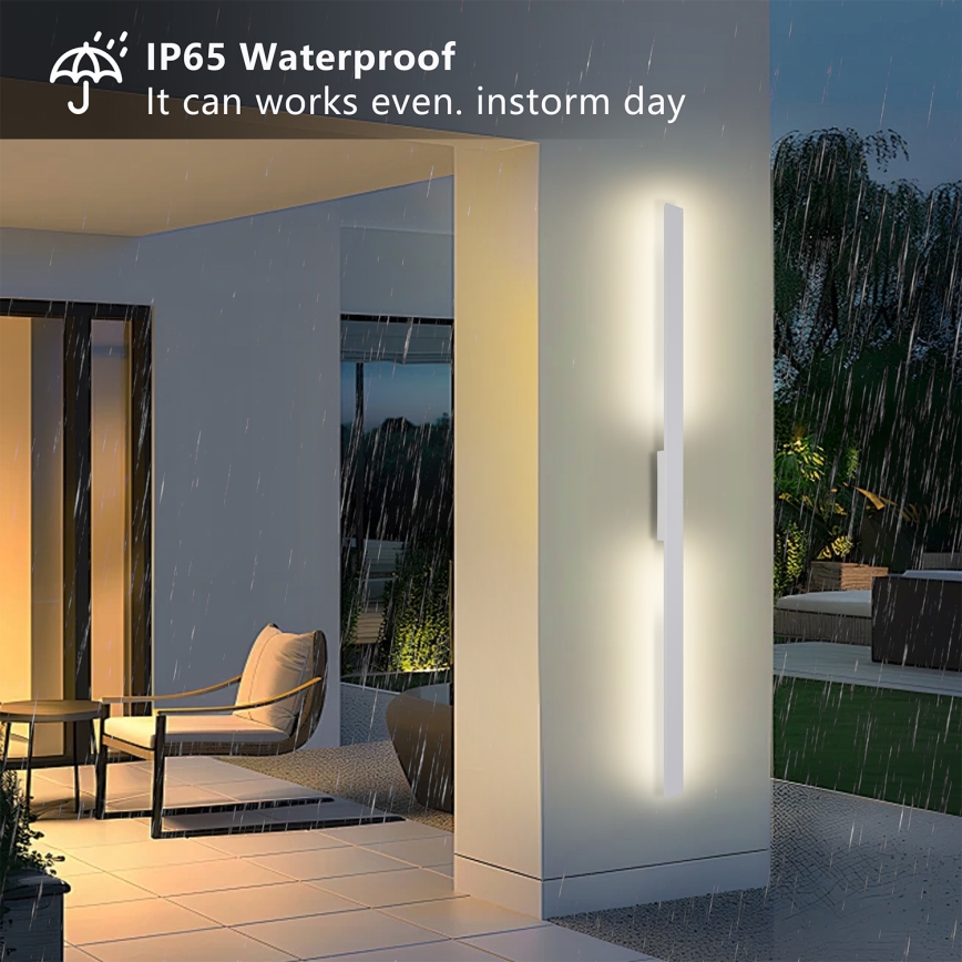 Brilagi - LUNA LED/30W/230V Outdoor Wall Light 3000K IP65 150 cm White CRI 90