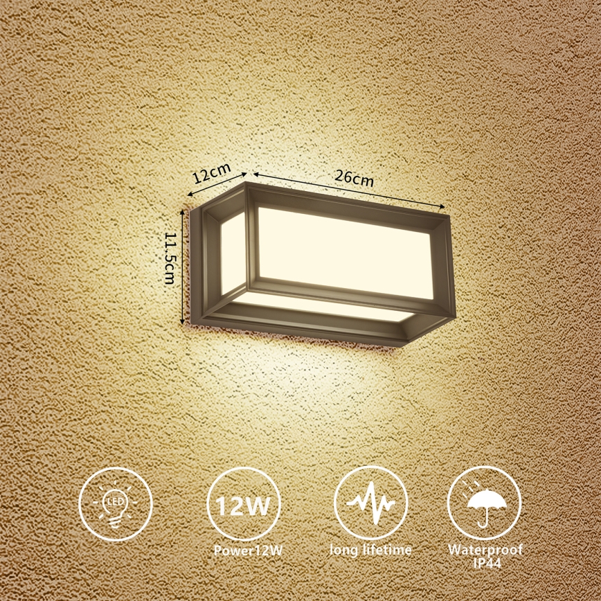 Brilagi - LED Outdoor Wall Light PARKER LED/12W/230V Anthracite IP44
