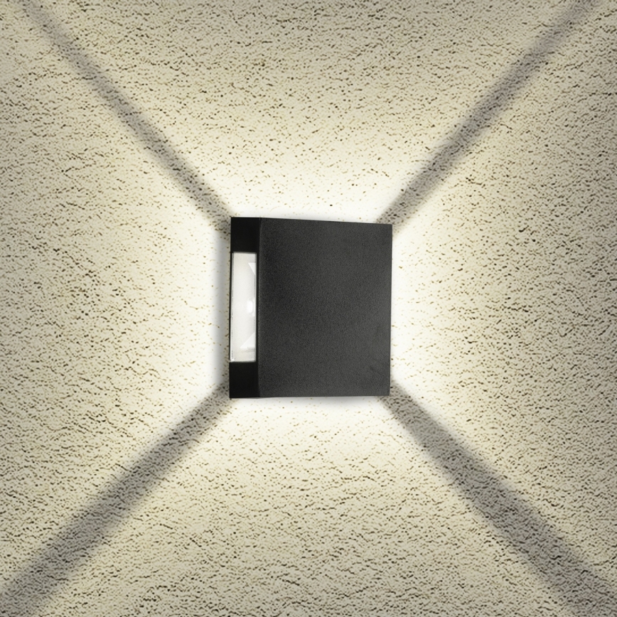 Brilagi - LED Outdoor Wall Light QUADRAY LED/4W/230V black IP65