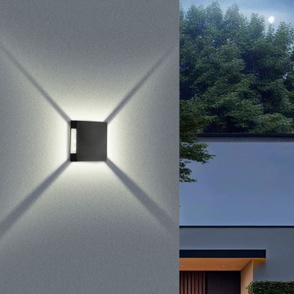 Brilagi - LED Outdoor Wall Light QUADRAY LED/4W/230V black IP65