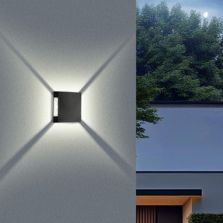 Brilagi - LED Outdoor Wall Light QUADRAY LED/4W/230V black IP65