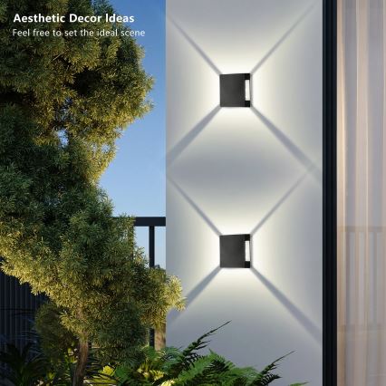 Brilagi - LED Outdoor Wall Light QUADRAY LED/4W/230V black IP65