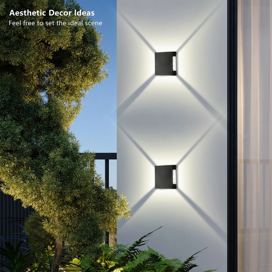Brilagi - LED Outdoor Wall Light QUADRAY LED/4W/230V black IP65