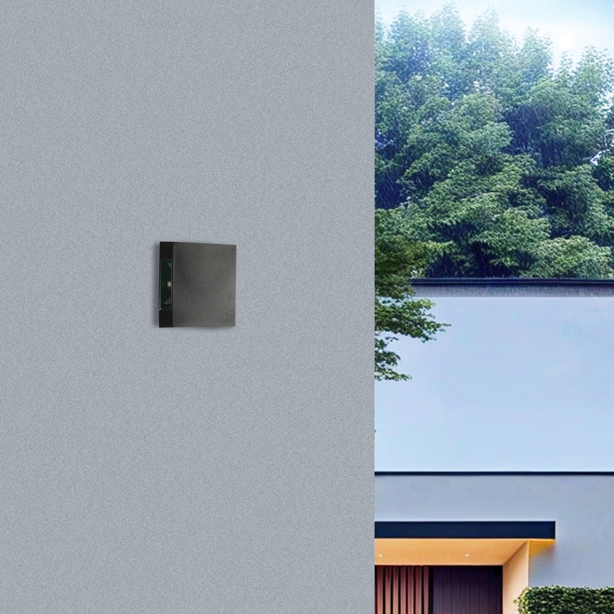 Brilagi - LED Outdoor Wall Light QUADRAY LED/4W/230V black IP65