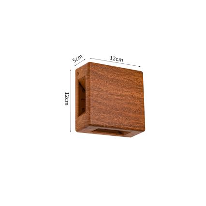 Brilagi - LED Outdoor Wall Light QUADRAY LED/6W/230V Wood-effect Finish IP54