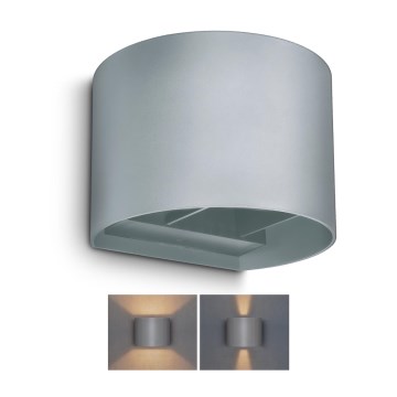 Brilagi - LED Outdoor wall light RONDO LED/6W/230V grey IP54