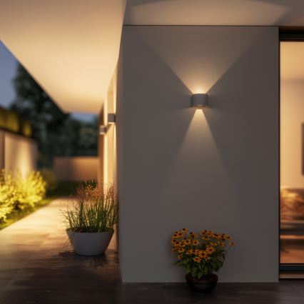 Brilagi - LED Outdoor wall light RONDO LED/6W/230V grey IP54