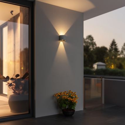 Brilagi - LED Outdoor wall light RONDO LED/6W/230V grey IP54