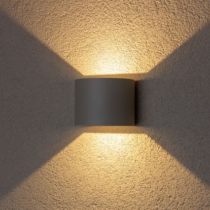 Brilagi - LED Outdoor wall light RONDO LED/6W/230V grey IP54