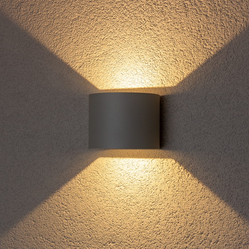 Brilagi - LED Outdoor wall light RONDO LED/6W/230V grey IP54