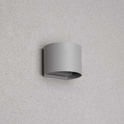 Brilagi - LED Outdoor wall light RONDO LED/6W/230V grey IP54