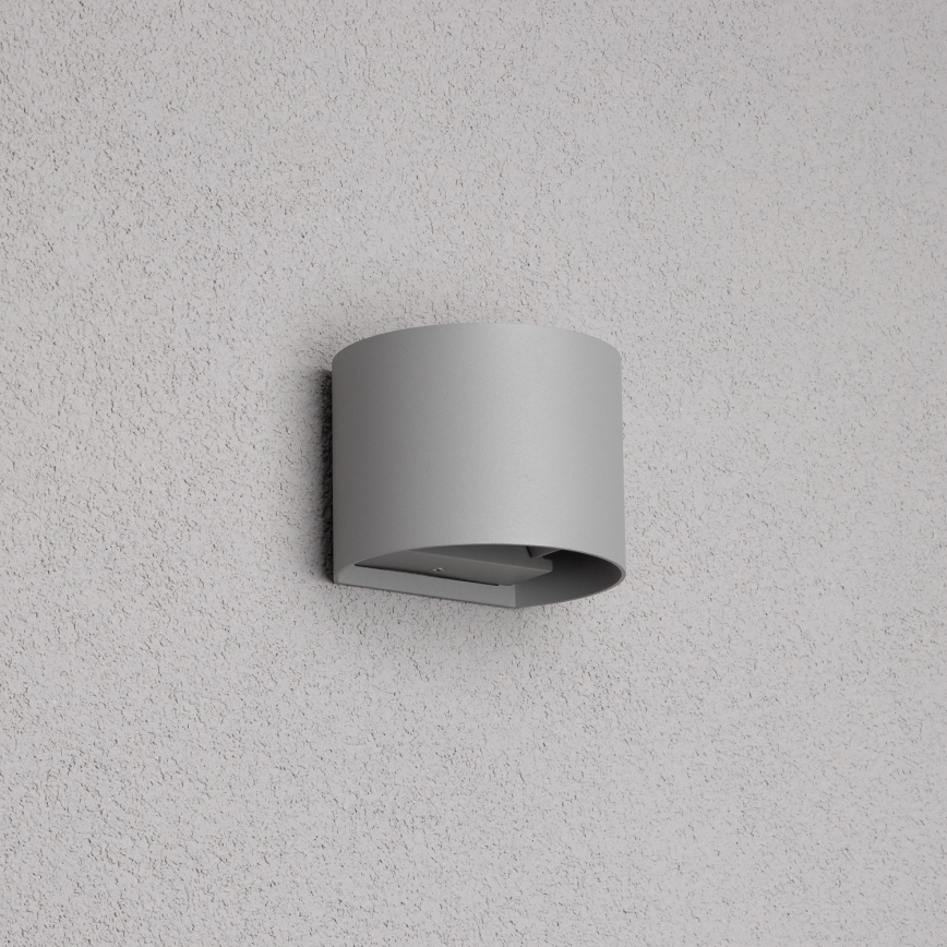 Brilagi - LED Outdoor wall light RONDO LED/6W/230V grey IP54