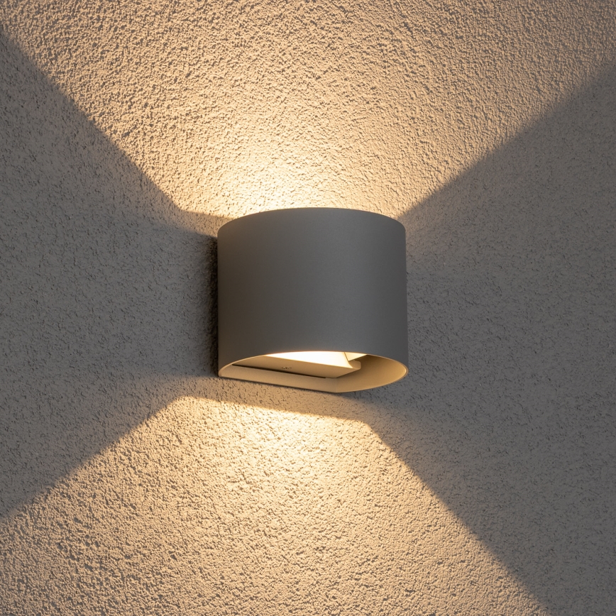Brilagi - LED Outdoor wall light RONDO LED/6W/230V grey IP54