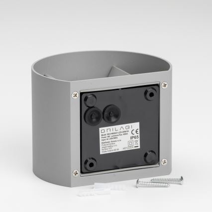 Brilagi - LED Outdoor wall light RONDO LED/6W/230V grey IP54