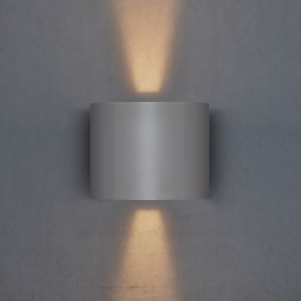 Brilagi - LED Outdoor wall light RONDO LED/6W/230V grey IP54